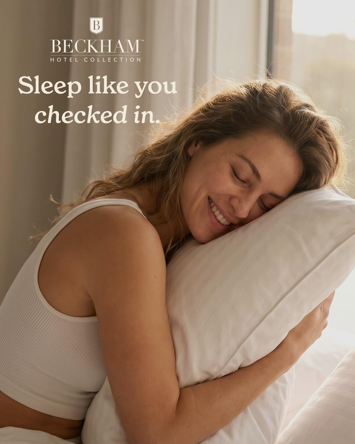 Beckham Hotel Collection Bed Pillows Standard/Queen Size Set of 2 Original Soft Down Alternative Pillow for Sleeping, Soft Support for Back, Stomach or Side Sleepers