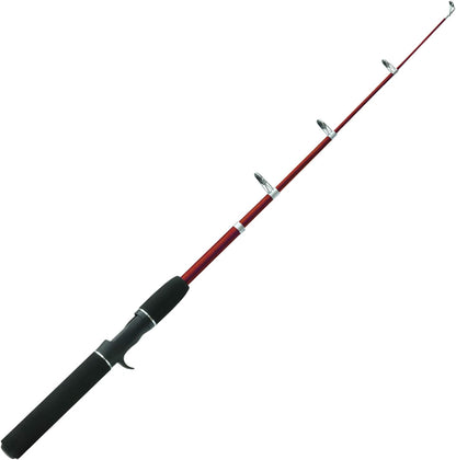 Zebco Z-Cast Casting Fishing Rod, 5'6" Telescopic Fiberglass Fishing Pole, Medium Power, Red