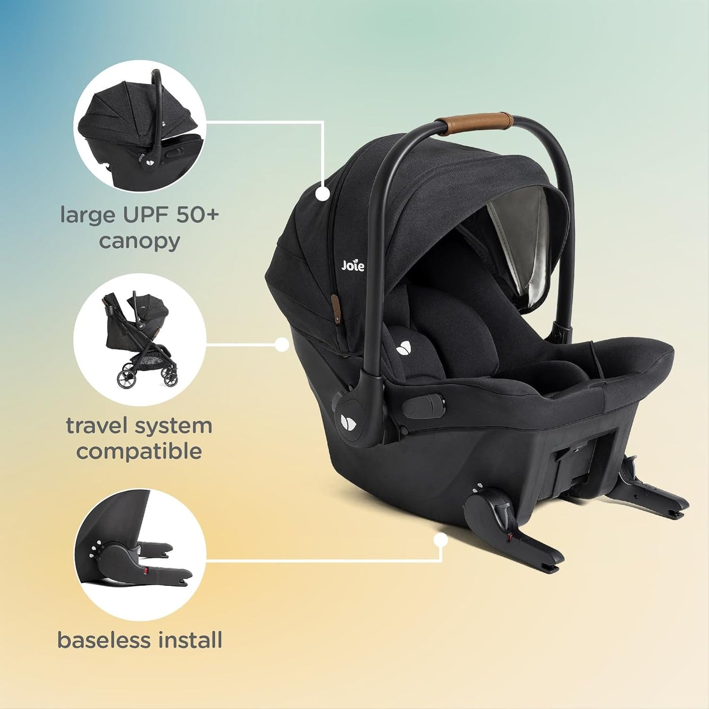 Joie Baby Ginger 4-in-1 Stroller & Mint Latch Car Seat Travel System, Shale Dark