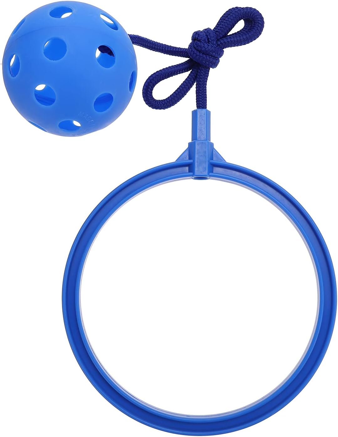 Wakauto 30-Inch Ankle Skip Ball for Kids & Adults, Lightweight Plastic Bounce Toy for Coordination, Balance & Active Outdoor Play, Blue