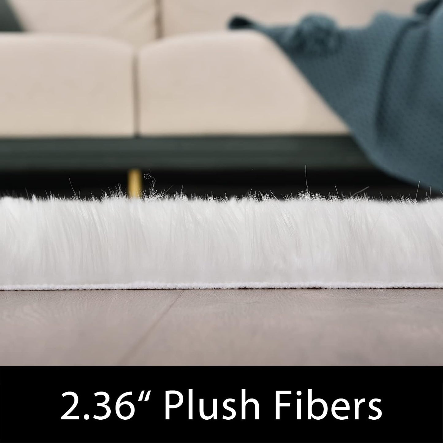 Latepis 10x14 Area Rugs White Faux Fur Washable Super Large Rug for Living Room Fluffy Shag Bedroom Rug Sheepskin Rugs for Sofa Office Entertainment Room, Rectangle