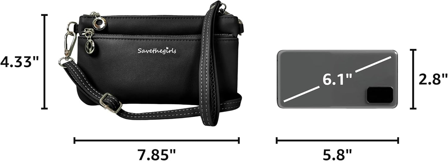 Save the Girls Cell Phone Purse - Touch Screen Women’s Crossbody Bag - Clutch Purses for Women (Bella)