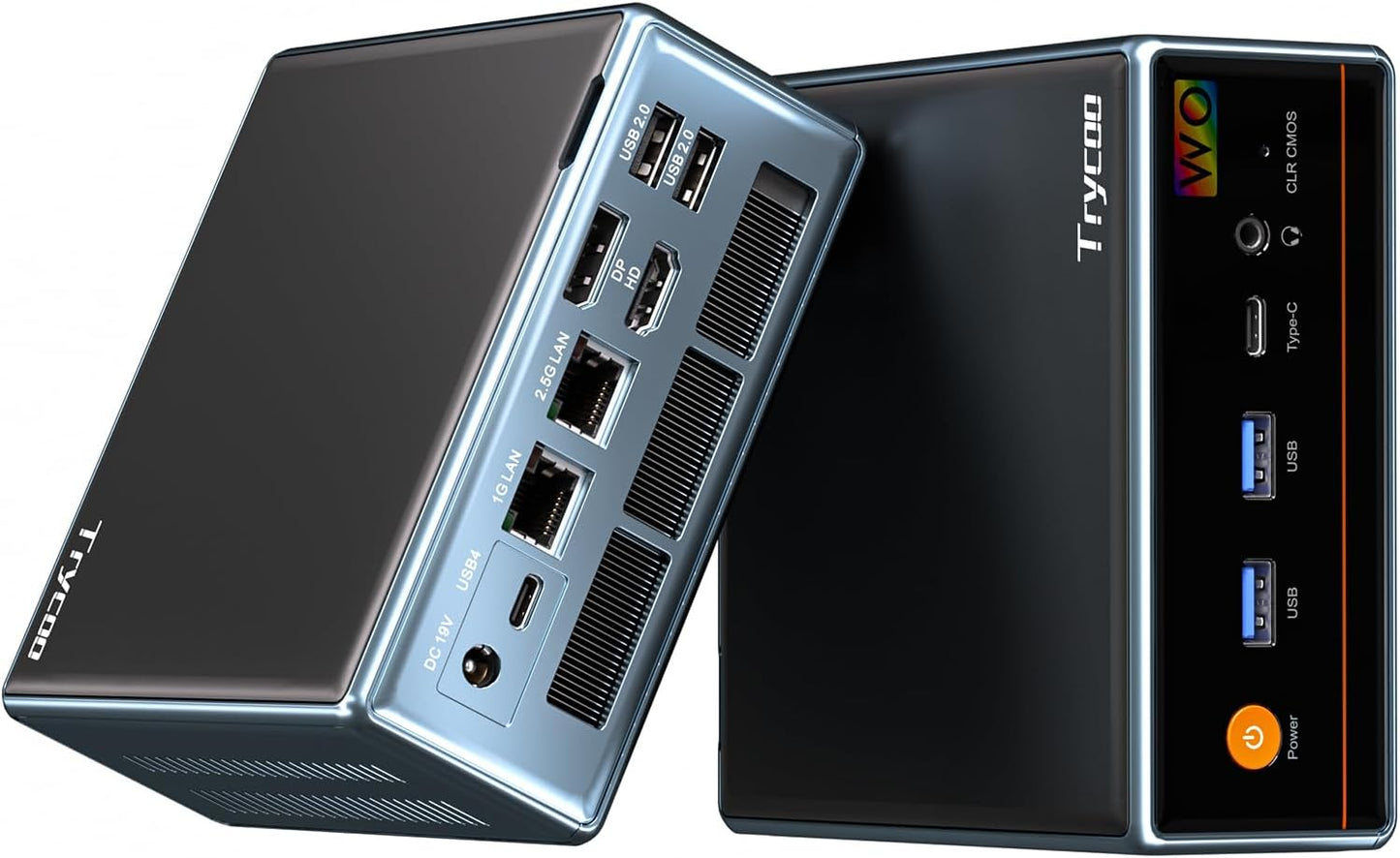 Trycoo Gaming Mini PC AMD Ryzen 5 5600H 8GB DDR4 RAM(Up to 64GB) 256GB SSD 2026 Desktop Mini Computer Business Home Office Game, Dual LAN, Triple 4K Display, WiFi 6, BT5.2, Type-C, HDMI, DP