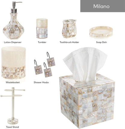 Milano Mother of Pearl 4 Piece Resin Bathroom Accessories Set