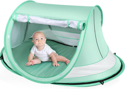 Kapeazo Baby Beach Tent, Pop-Up UV Sun Shade for Infants and Toddlers, Green