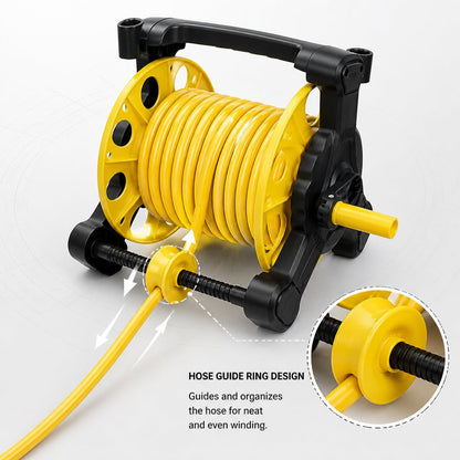 HyperionFlo Essentials Garden Hose Reel Cart, Manual Water Hose Reel with Hose Guide, Hand Crank & Portable Wheeled Frame