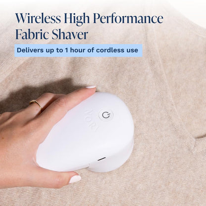 NORI Trim Fabric Shaver | Rechargeable Wireless Lint Remover for Clothes & Furniture with 6 Precision Blades