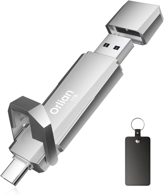 Orlian 1TB External Portable SSD USB Solid State Drive Up to 1000MB/s USB 3.2 Gen 2 Dual Drive Type C + USB A Solid State Thumb Drive