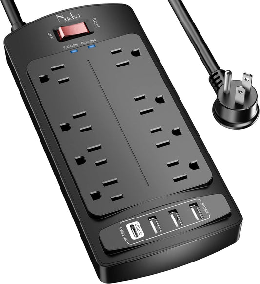 Nuetsa Power Strip 8 Outlets 4 USB Surge Protector 2700J