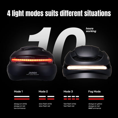 jarsh Commute Smart E-Bike Helmet with Lights, NTA-8776 Certified Electric Bike Helmet with 360° LED Lights, Turn Signals, Wireless Remote & Fidlock Buckle, Adult M 55–59cm, Black