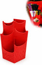 HyperionFlo Essentials Magnetic Zip Tie Holder Tool Organizer, Rubberized Magnetic Grip, Tall Multi-Pocket Storage, Red