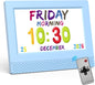 SENXINGYAN Kids Digital Alarm Clock, 7" Eye-Caring Display with Voice Scene Reminders, Cartoon Drawing Schedule Clock, Automatic Dimming, Blue