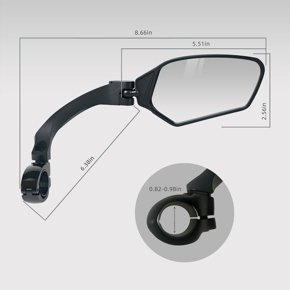 TXZSXS Adjustable Handlebar Bike Mirrors, Left & Right Bicycle Mirror Set, HD Shatterproof Convex Glass, 360° Rotatable Universal Rearview Mirrors for MTB, E-Bikes & Scooters, Black