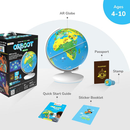 Shifu PlayShifu Orboot Earth Interactive AR World Globe for Kids, 1000+ Facts, Animals, Places & Monuments, STEM Learning Toy, Ages 4–10, Blue