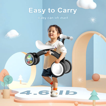 Gamfeiny Toddler Balance Bike with Light-Up Wheels, 10-36 Months