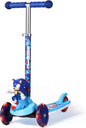 Voyager 3-Wheel Kick Scooter for Kids, Self-Balancing Scooter with Light-Up LED Wheels & Deck, Lean-to-Steer Design, Non-Slip Deck, Rear Brake, 75-LB Capacity