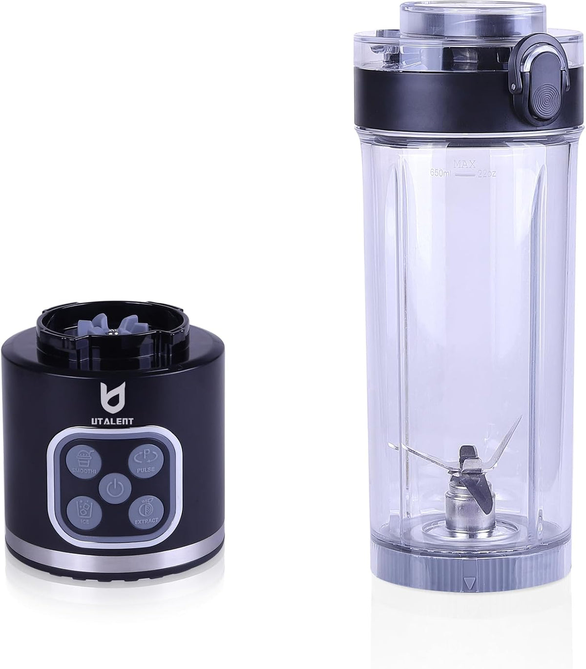 UTALENT Cordless Portable Blender, Ice Crush, 700W Motor, 25oz Cup, 4 Mode 700W Brushless Motor, USB-C rechargeable, Long-lasting, 25oz Tritan cup, Leakproof lid with sip spout, Dishwasher Safe Parts