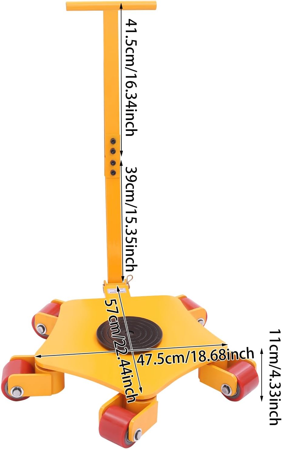 8800lbs/4T Heavy Duty Machinery Mover,Machinery Mover(Yellew) Machinery Moving Skate with 5 360° Swivel Rollers,Equipment Skates Moving Roller,for Industrial Use Warehouse and Workshop