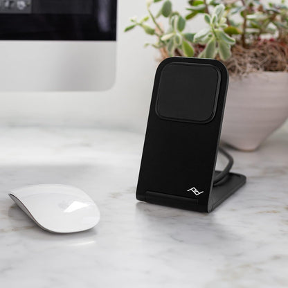 Peak Design Wireless Charging Stand, Black, Qi1 Charging, Grippy Silicone Base, Works with Peak Design Mobile Cases, MagSafe Compatible, for iPhone, Samsung and Google Pixel Phones