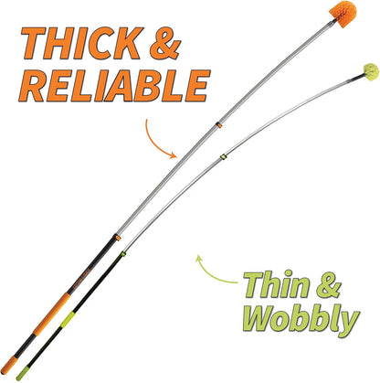 5-24 ft Long Telescopic Extension Pole, Multi-Purpose Extendable Pole Universal Twist-on Metal Tip // Lightweight and Sturdy // Best Telescopic Pole for Painting, Dusting and Window Cleaning