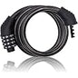 Jokmae 4-Digit Resettable Combination Cable Lock, 32-Inch Coiled Bike Lock with 10mm PVC-Coated Braided Steel Cable, Keyless Security Lock for Bicycles, Scooters & Skateboards, Black