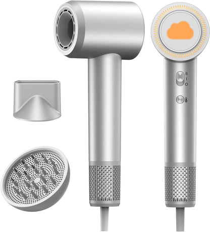 Hair Dryer, High-Speed Ionic Travel Blow Dryer 110k RPM Fast Drying Professional Quiet Compact Lightweight Hair Dryer with Diffuser Nozzle, Reduce Frizz Damage for Women Men Travel