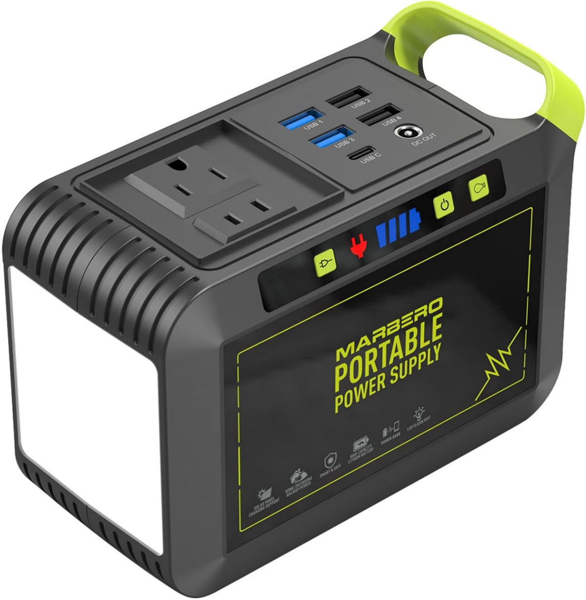 MARBERO Portable Power Station 88Wh, 120W Surge, 24,000mAh Power Bank with 110V AC Outlet, 8 Output Ports for Camping, Home Backup, Outdoor Emergency, Hunting & Fishing