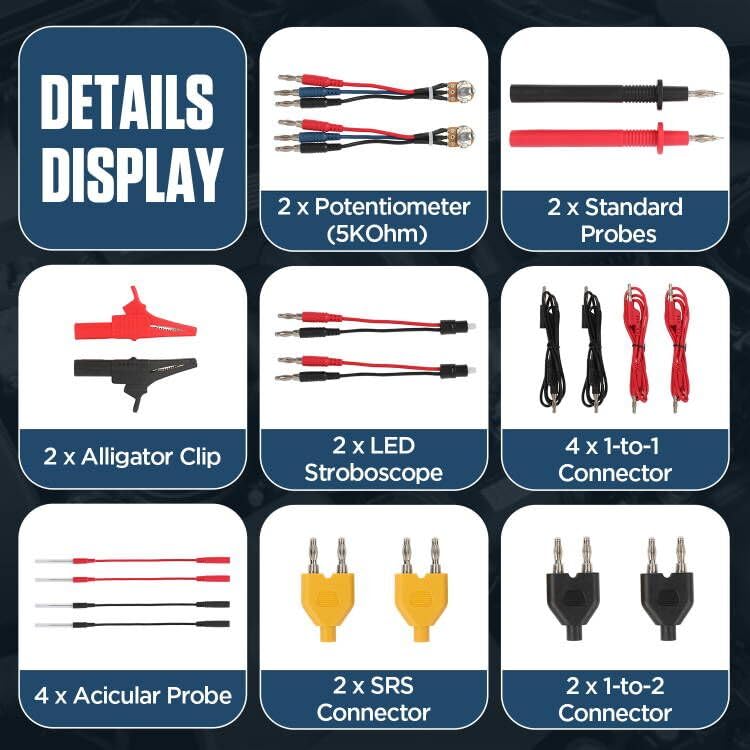 68 Pcs Automotive Circuit Test Lead Kit,Multimeter Test Leads Set,Electrical Breakout Leads Automotive Kit with 48 Pcs Terminals,Alligator Clip,Acicular Probe