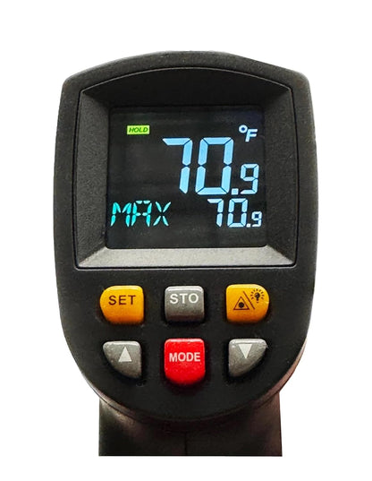 Sper Scientific 800131 Infrared Non-Contact High Temp Thermometer 12:1/1742°F with Color LCD and Laser Sight – Industrial Temperature Gun for HVAC, Automotive, Electrical, Cooking & More
