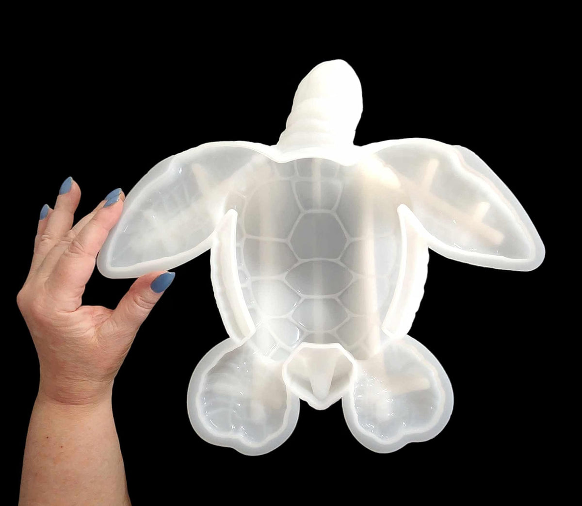 HyperionFlo Essentials Giant Sea Turtle Silicone Mold, 12-Inch Large Shell-Shaped Mold, White