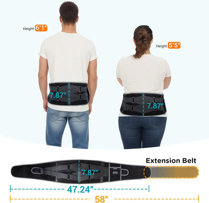 Comfytemp Cordless Heating Pad with Massager for Back, Portable Heated Belt with 3 Heat Levels and 3 Vibration Modes, 5000mAh Rechargeable Battery, Up to 58-Inch Waist, Black