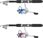Tripquips Fishing Pole Combo, 6.9ft 2-Piece Telescopic Fishing Rods with 2 Spinning Reels, Carrier Bag, Lures & Accessories for Freshwater Fishing