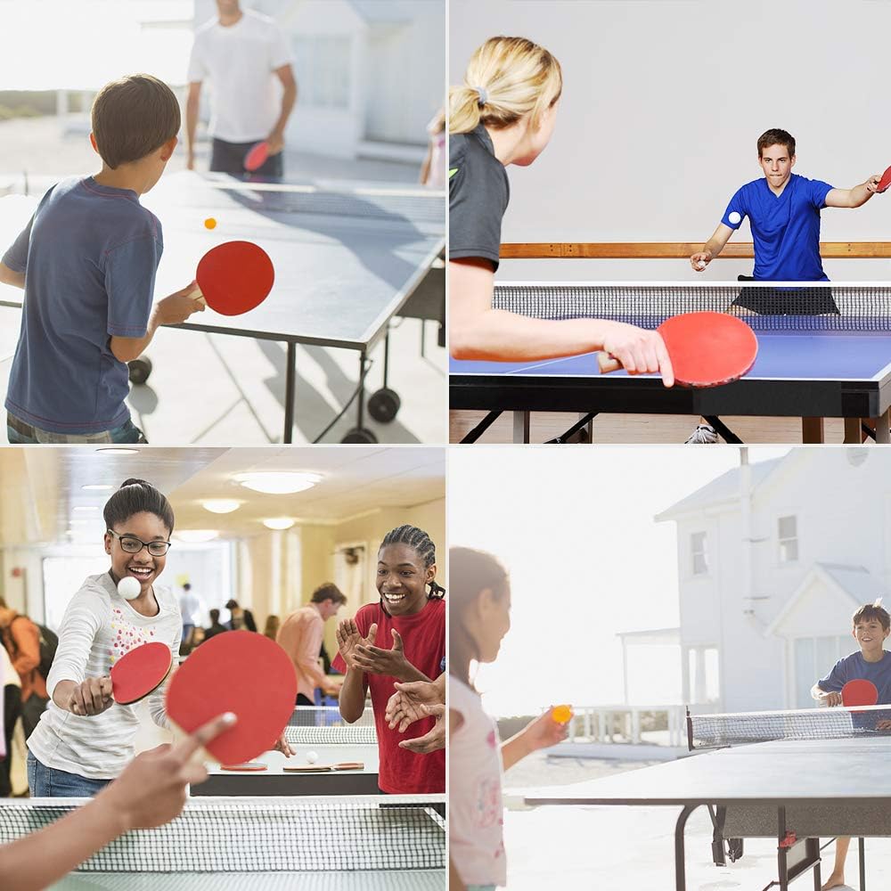 FBSPORT Ping Pong Paddle Set, Portable Table Tennis Set with Retractable Net, 2 Rackets, 6 Balls & Carry Bag for Indoor & Outdoor Games