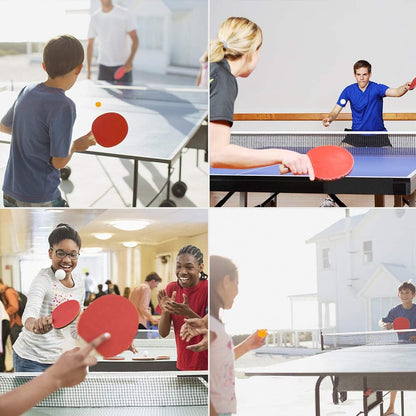 FBSPORT Ping Pong Paddle Set, Portable Table Tennis Set with Retractable Net, 2 Rackets, 6 Balls & Carry Bag for Indoor & Outdoor Games