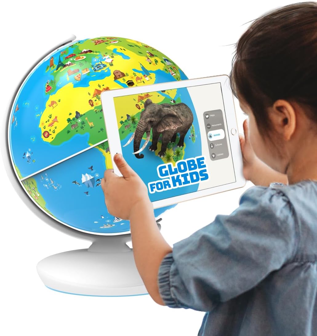 Shifu PlayShifu Orboot Earth Interactive AR World Globe for Kids, 1000+ Facts, Animals, Places & Monuments, STEM Learning Toy, Ages 4–10, Blue