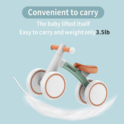 SEREED Baby Balance Bike for 1 Year Old, Toddler First Bike for Boys & Girls, 12–24 Months, Lightweight No-Pedal Learning Bike, Green