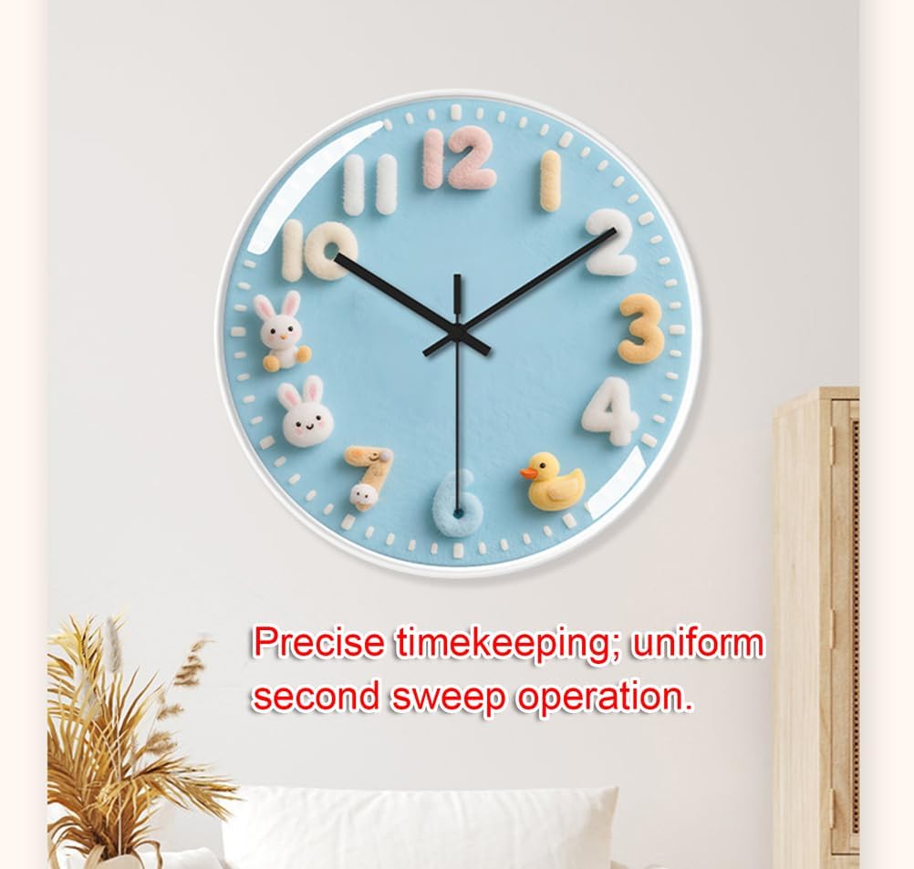 Clock with Seasonal Magnet Charms, Personalized Creative Clocks with Replaceable Magnetic Accessories for Home Office Living Room,A,16in