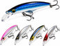 5PCS Sinking Jerkbait Fishing Lures, 3.35" Long-Casting Minnow Hard Baits with Realistic Swimming Action, Curved Lip, Holographic Finish & Treble Hooks for Bass, Trout, Walleye and Pike