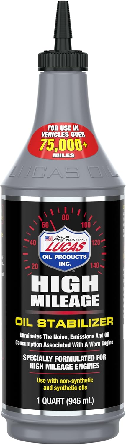Lucas Oil 10118 High Mileage Oil Stabilizer, 1 Quart Engine Oil Additive for Cars, Trucks, ATVs & UTVs