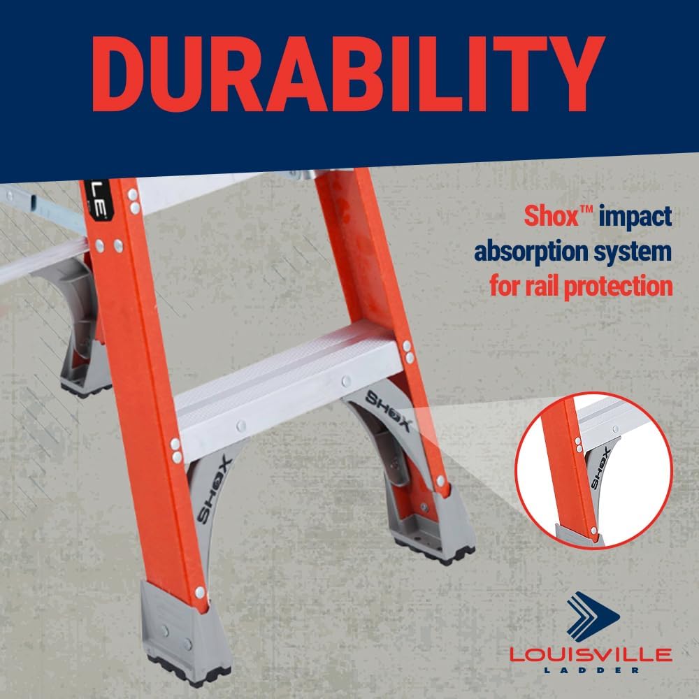 Louisville Ladder 6-Foot Fiberglass Step Ladder, 300-Pound Load Capacity, Type IA, FS1506