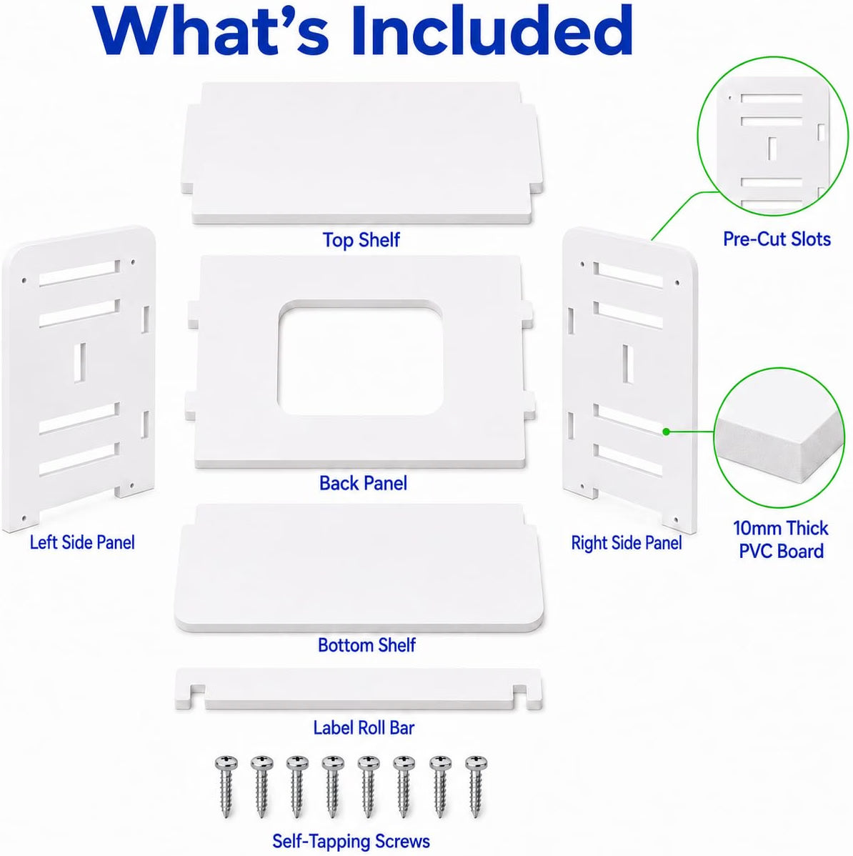 HyperionFlo Essentials 3-in-1 Thermal Label Holder Stand for 4 x 6 Labels, Roll & Fan-Fold Label Organizer, White PVC