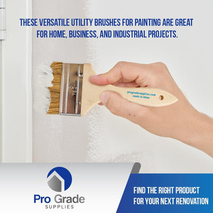 Pro Grade 3" Chip Brushes, Disposable Paint Brushes, for Epoxy, 96 Pack Natural bristle, wood handle | Bulk Pack | For Resin & Deck Coatings | Cabinets, Furniture, Fences