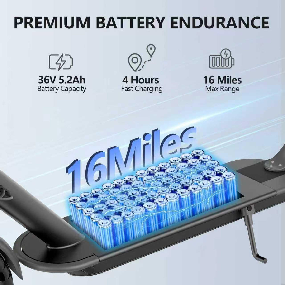 MAXSHOT V7 Electric Scooter for Adults, 350W Motor, Up to 19 MPH, 16-Mile Range, 8.5-Inch Solid Tires, Dual Suspension, Folding Commuter E-Scooter with App Control