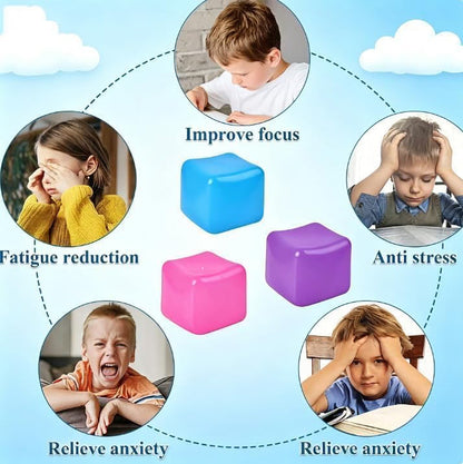 HyperionFlo Essentials 6-Piece Soft Stress-Relief Fidget Toy Set, Slow-Rising Squishy Sensory Toys, Portable Party Favors