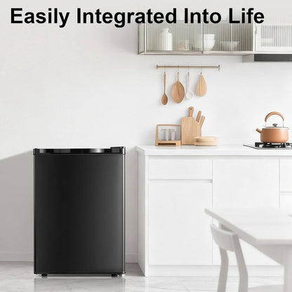 OGHLY 2.1 Cu Ft Upright Freezer, Small Mini Freezer with Removable Shelf Compact Standing Freezer with 7 Adjustable Temperature, Reversible Door, for Bedroom Office Apartment, Black