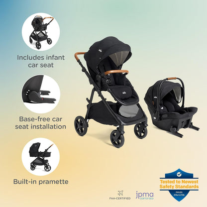 Joie Baby Ginger 4-in-1 Stroller & Mint Latch Car Seat Travel System, Shale Dark
