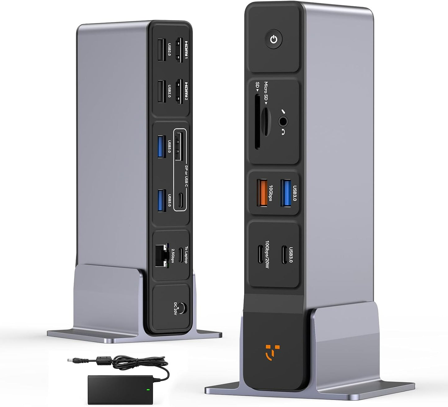 TobenONE Laptop Docking Station 3 Monitors, 8 USB Ports, 150W Adapter 100W PD and 20W Charging, 2.5G Ethernet, Triple 4K via 2 HDMI, DP, USB C, Single 4K@144, SD/TF 4.0 for Windows/Chrome OS