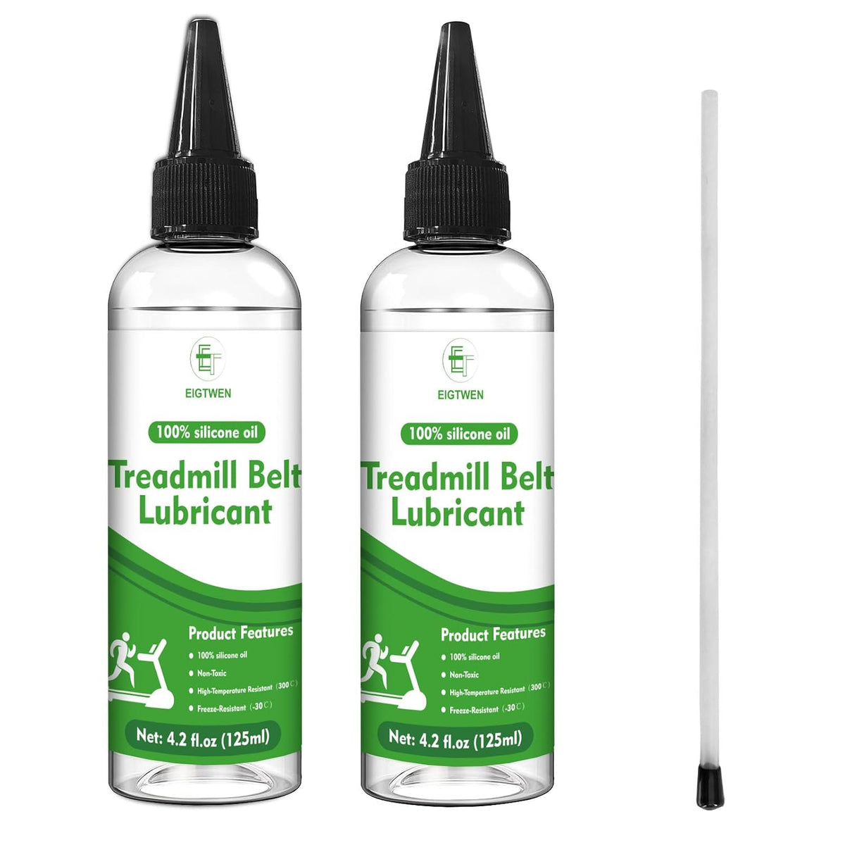 EIGTWEN 2-Pack 125ml Treadmill Lubricant for Belt, 100% Silicone Treadmill Oil, High Temperature Resistant Belt Lube for Home & Gym Equipment