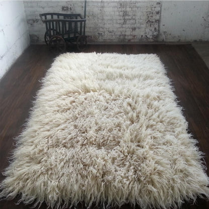 Unruly and Gorgeous flokati Rug. Exotic 6" Wool Pile. 100% Natural Wool. Shaggy Organic Area Rug (5x7)