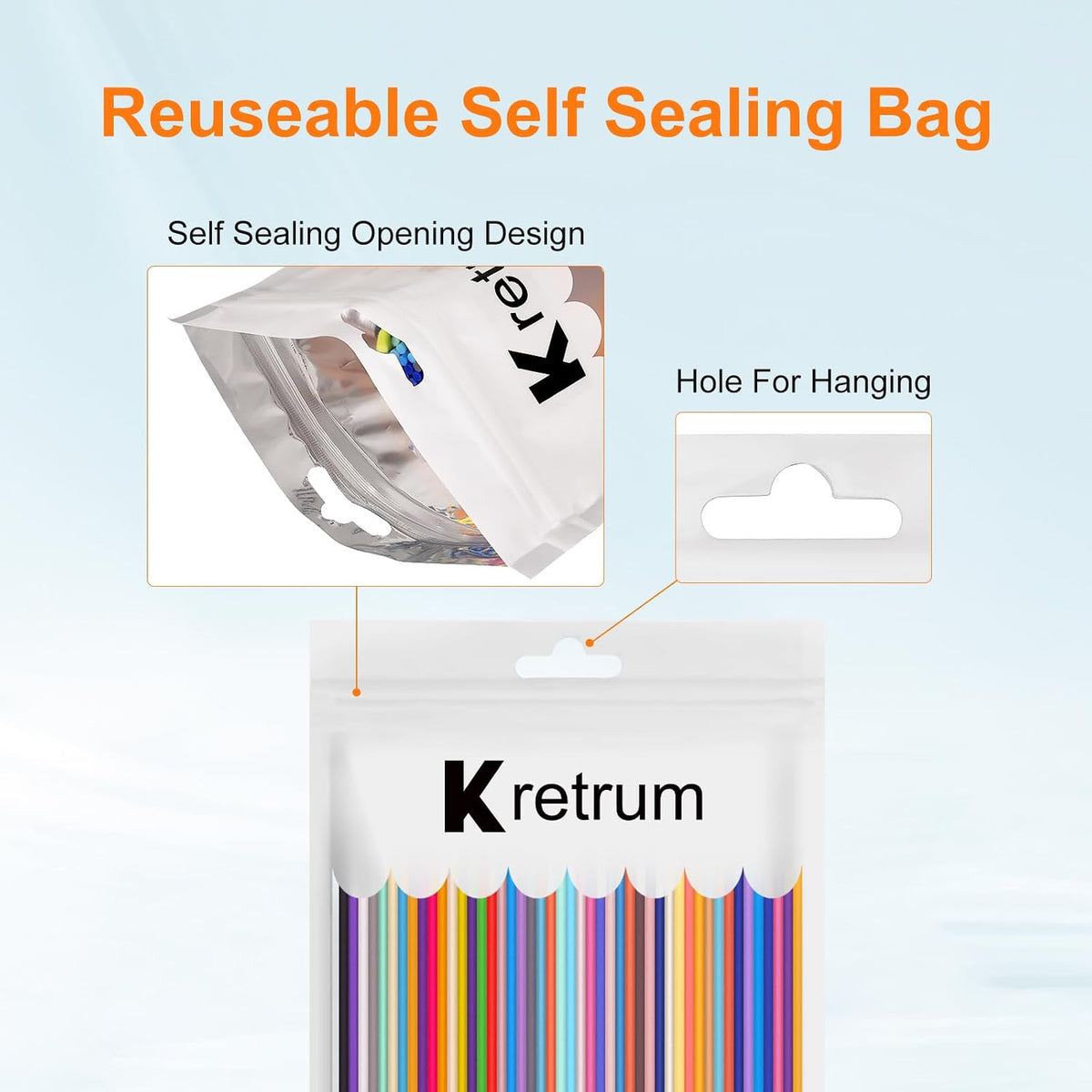 Kretrum 32-Color 3D Pen Refills for 3Doodler Start+, 160-Piece PCL Filament Pack, 2.5mm Low-Temperature Filament, 15cm Strands with Glow-in-the-Dark Colors